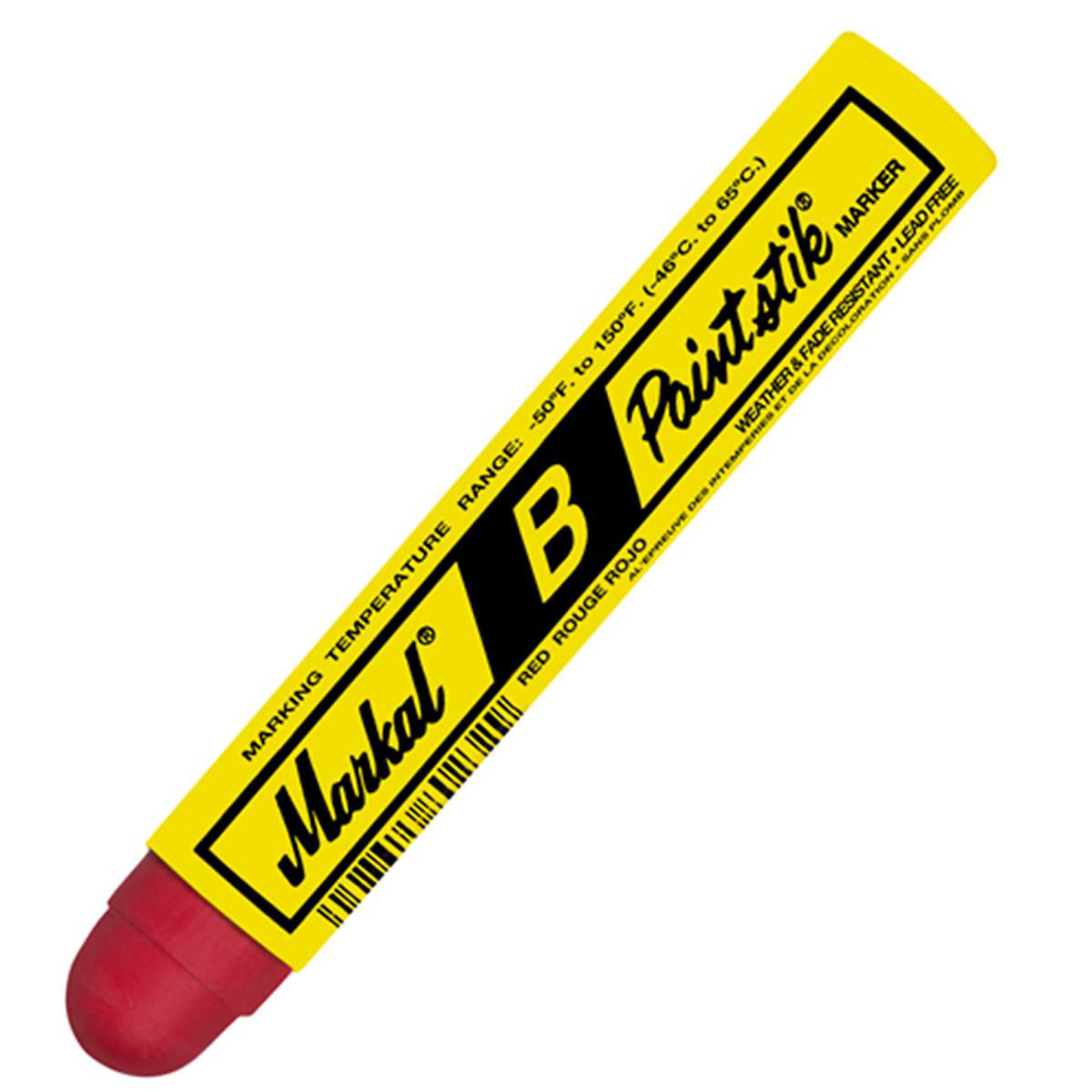 Markal Laco Paintstik Solid Paint Crayon — 11/16in. Tip, Red, 12 Pcs, Model# MKL080222